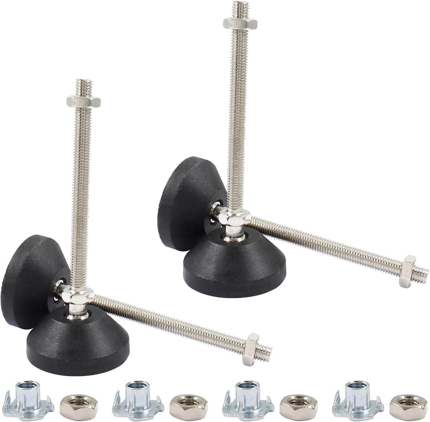 4 Pcs Adjustable Leveling Feet, M8 Thread Adjustable Foot Cups Heavy Duty Furnit