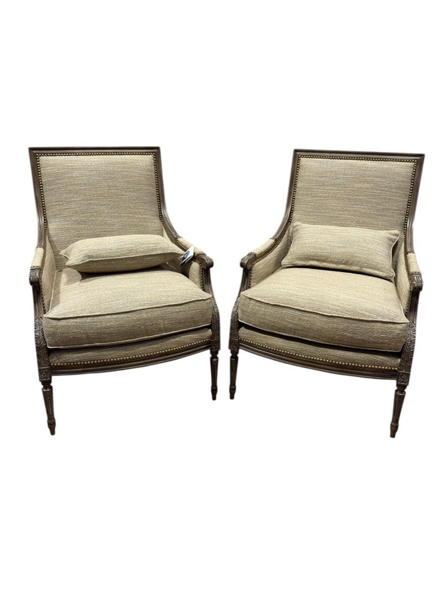Pair Of Paul Roberts Living Room “Aliah” Louis XVI Style 9960 Chairs MSRP $4800