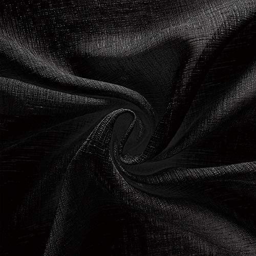 Valances for Windows,Sheer Gauze Lace Look 52″W x 18″L (Pack of 1) Black