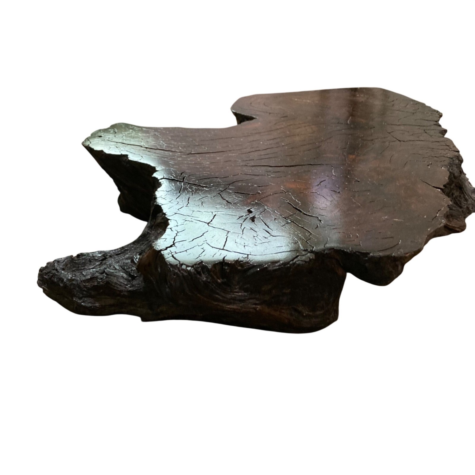 Natural Live Edge Wood Slab Table Top Decor Riser Shelf