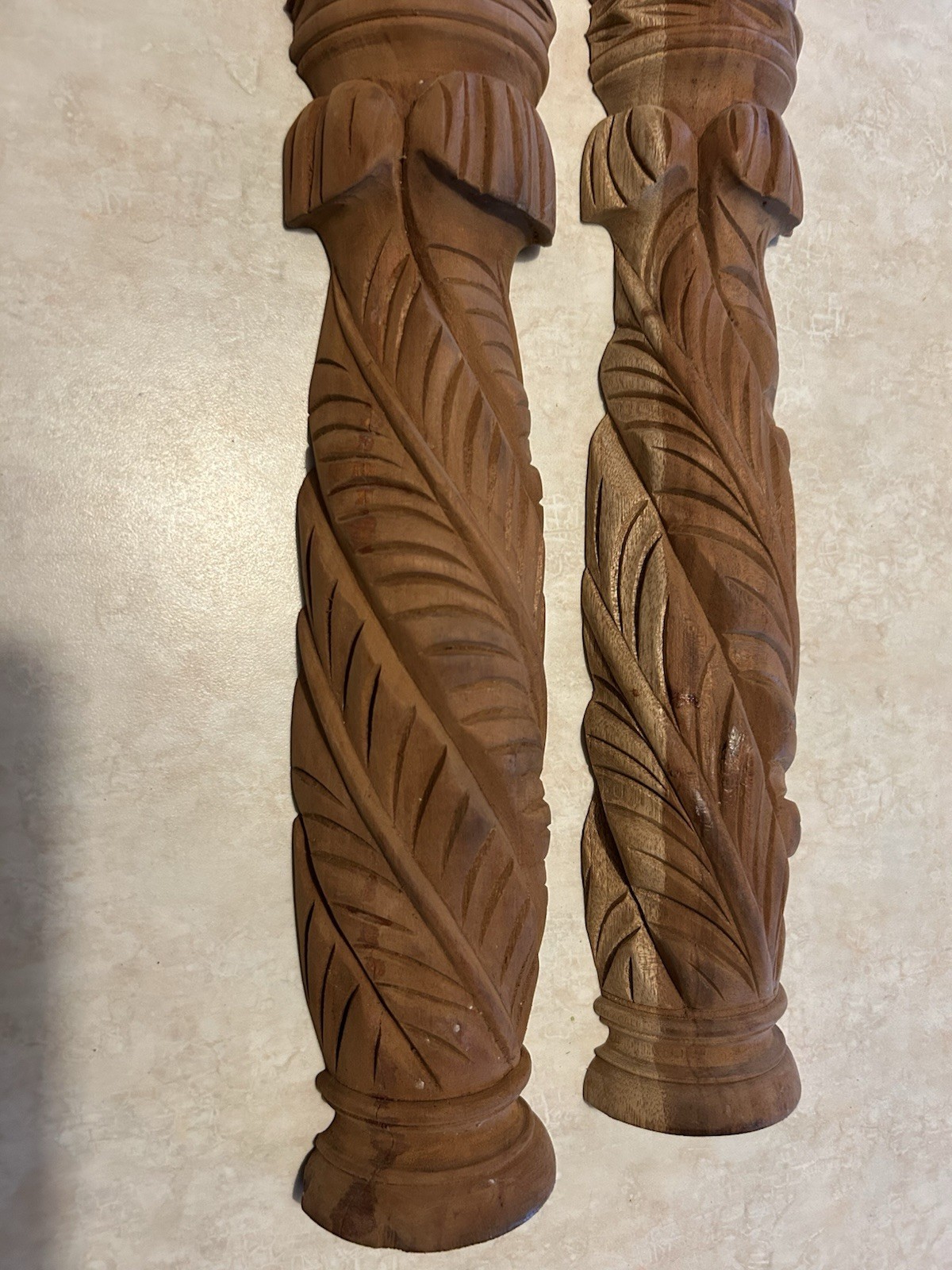 (2) 37 IN. FURNITURE 1/2 COLUMNS Mahogany UNFINISHED
