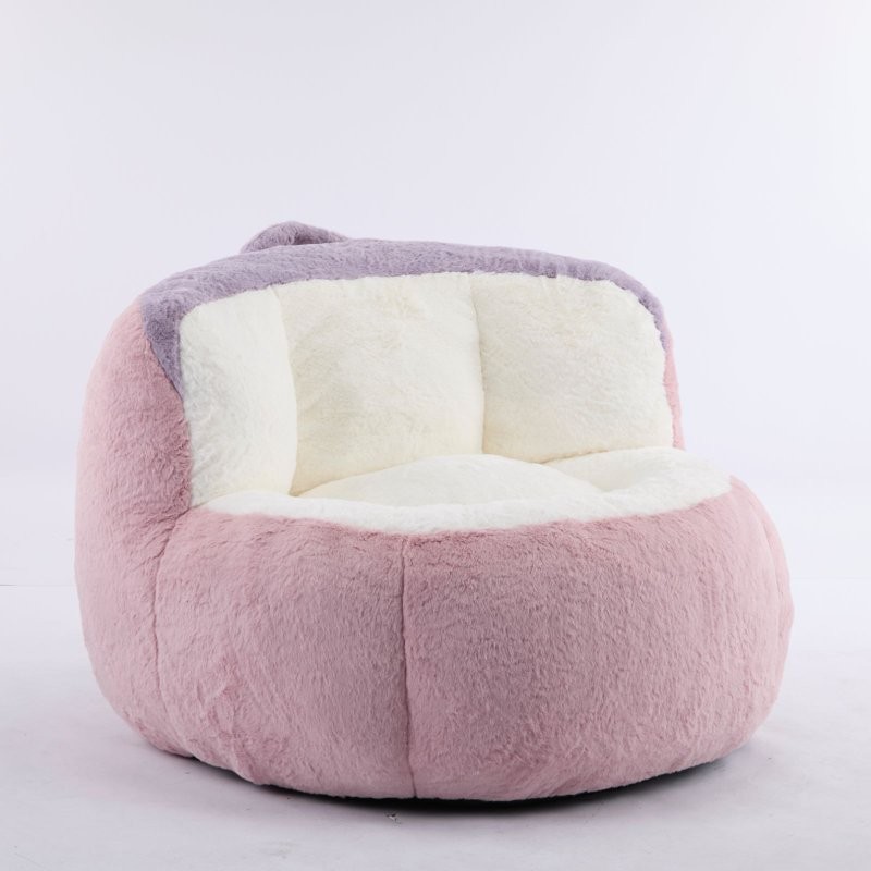 Oversized Multicolor Bean Bag Chairs Sofa Faux Fur Couches Filled Skin-Friendly