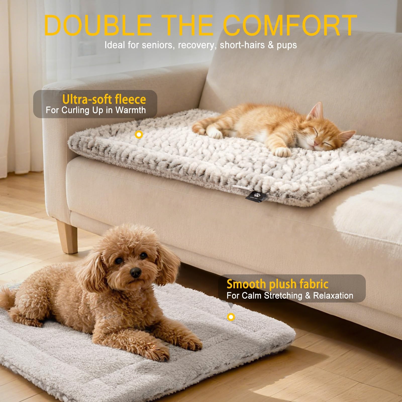 Mora Pets Self Heating Cat Pad Self Warming Bed 27.5 X 18.5 Thermal Heated Cat