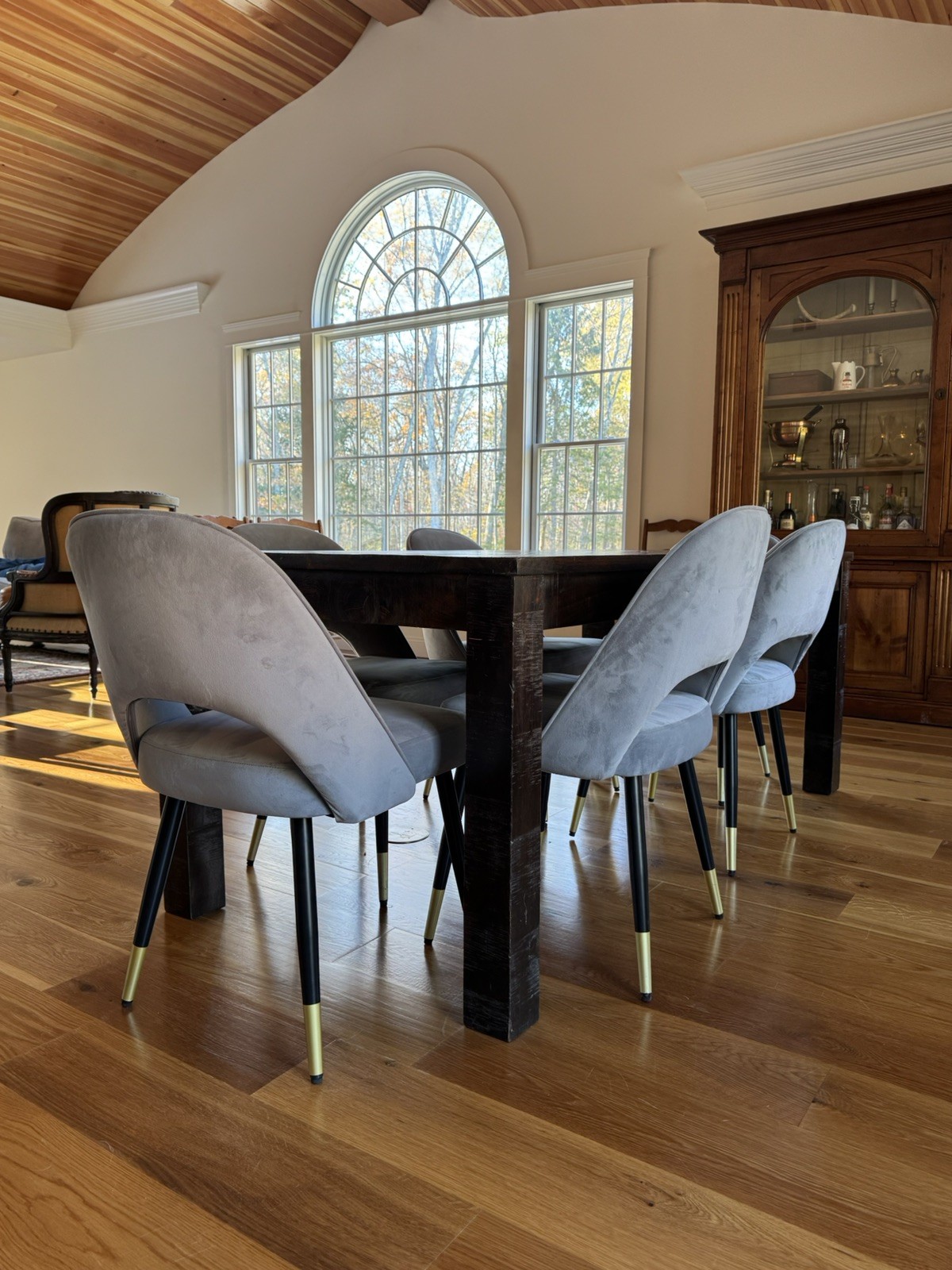 FDW FDC-FB164 Upholstered Dining Chair – Gray