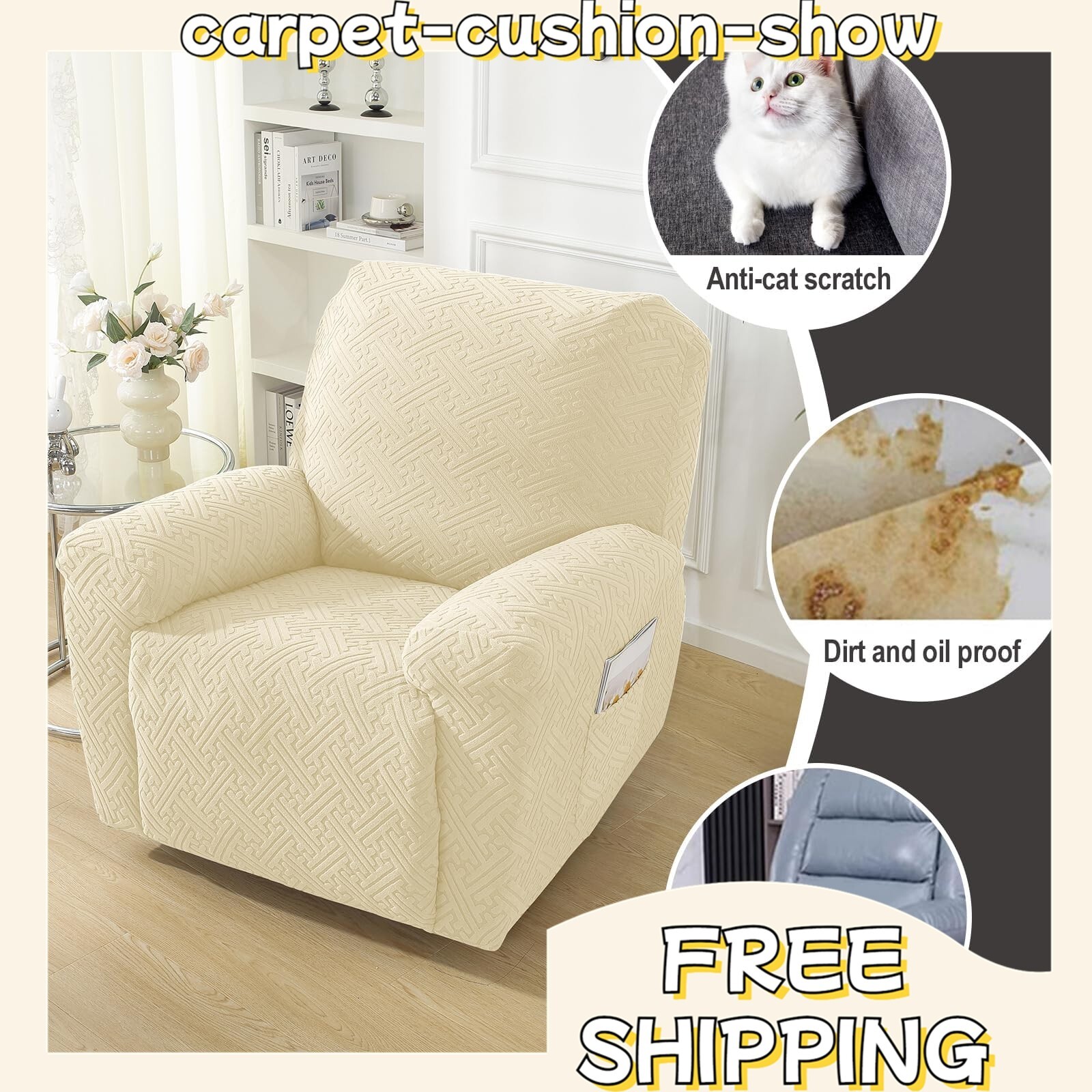 Stretch Recliner Chair Slipcover Lazy Boy Sofa Cover US Stock