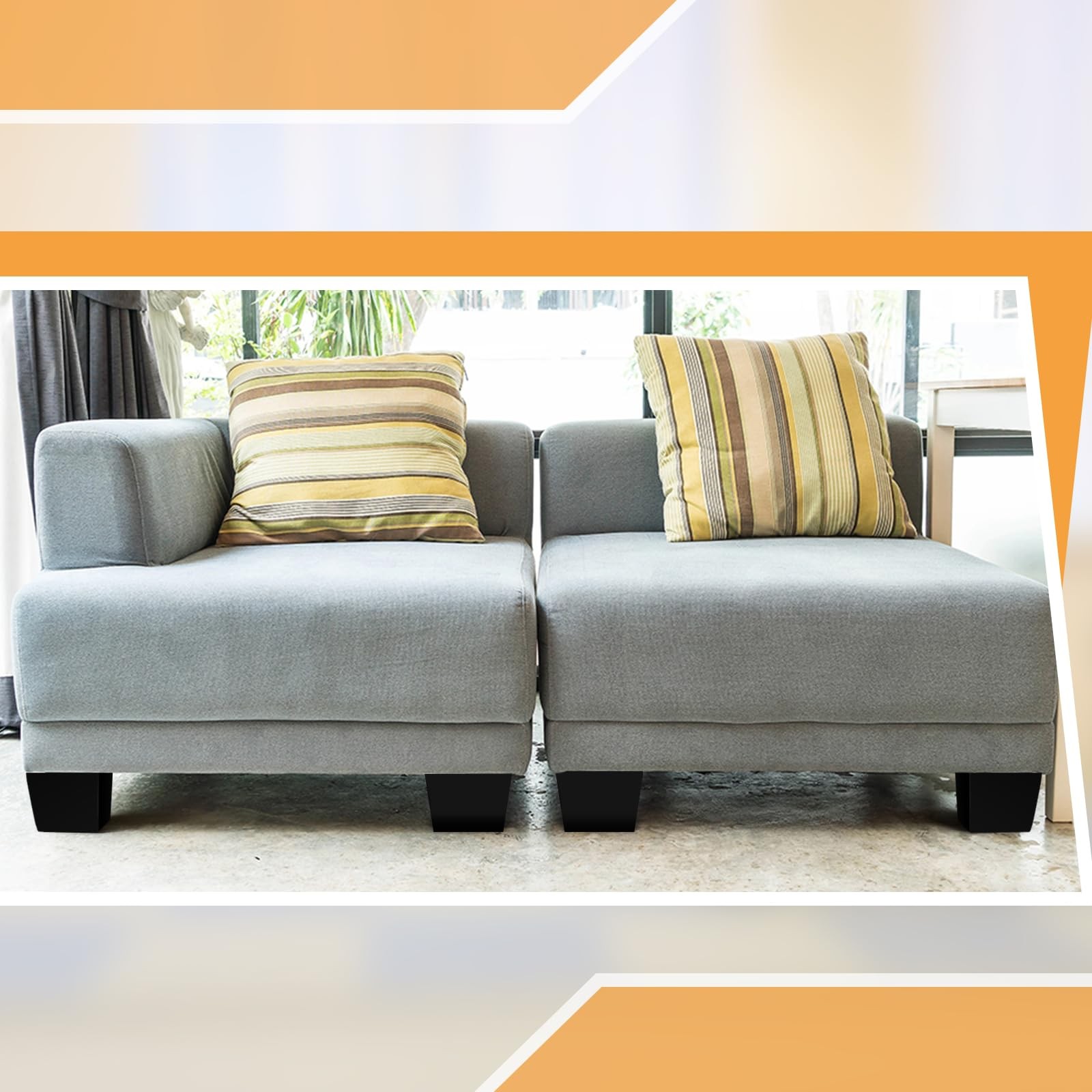 4 Pack Wooden Furniture Legs Chair Couch Feet Replacement 2.5 X 5 Inches Triangl