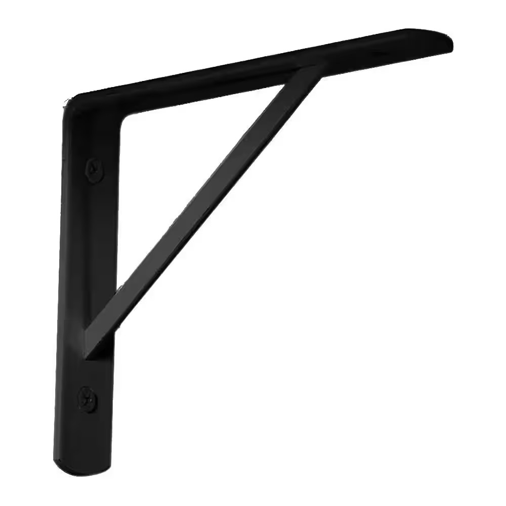 10 In. X 8 In. Black Steel Med Duty Shelf Bracket