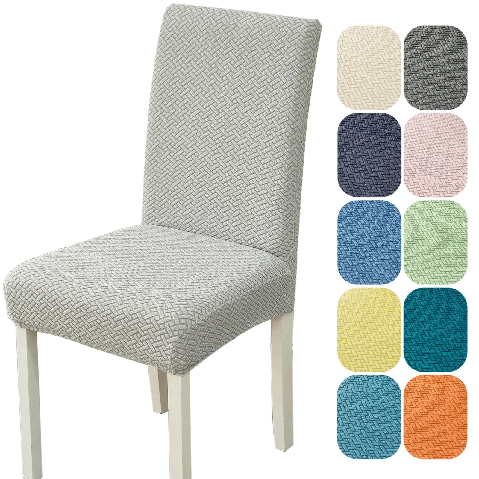 1/2/4/6pcs Jacquard Dining Chair Slipcover Stretch Chair Covers Polyester Chair