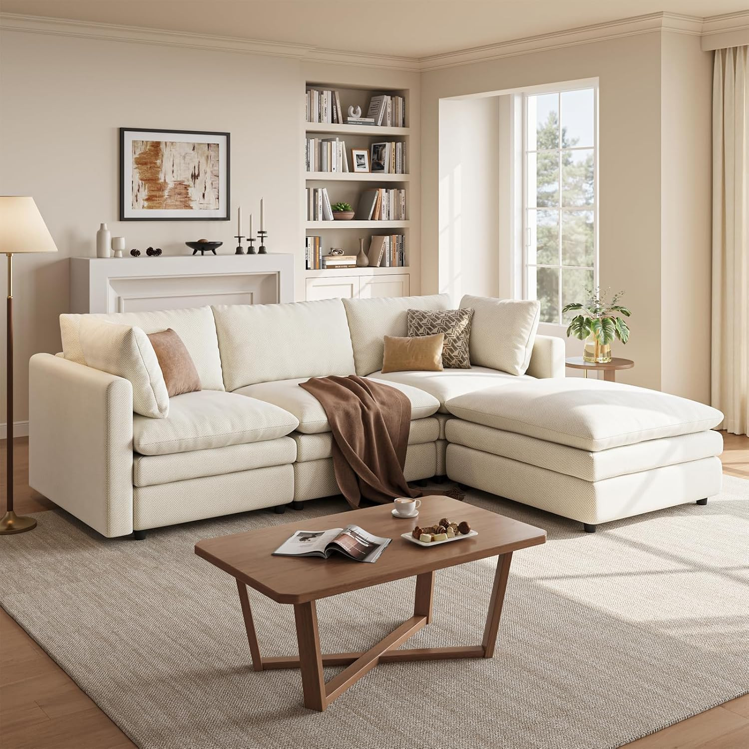97″ Cloud Couches for Living Room, 29.1″ Deep Seat Modular Sectional Sofa, L Sha