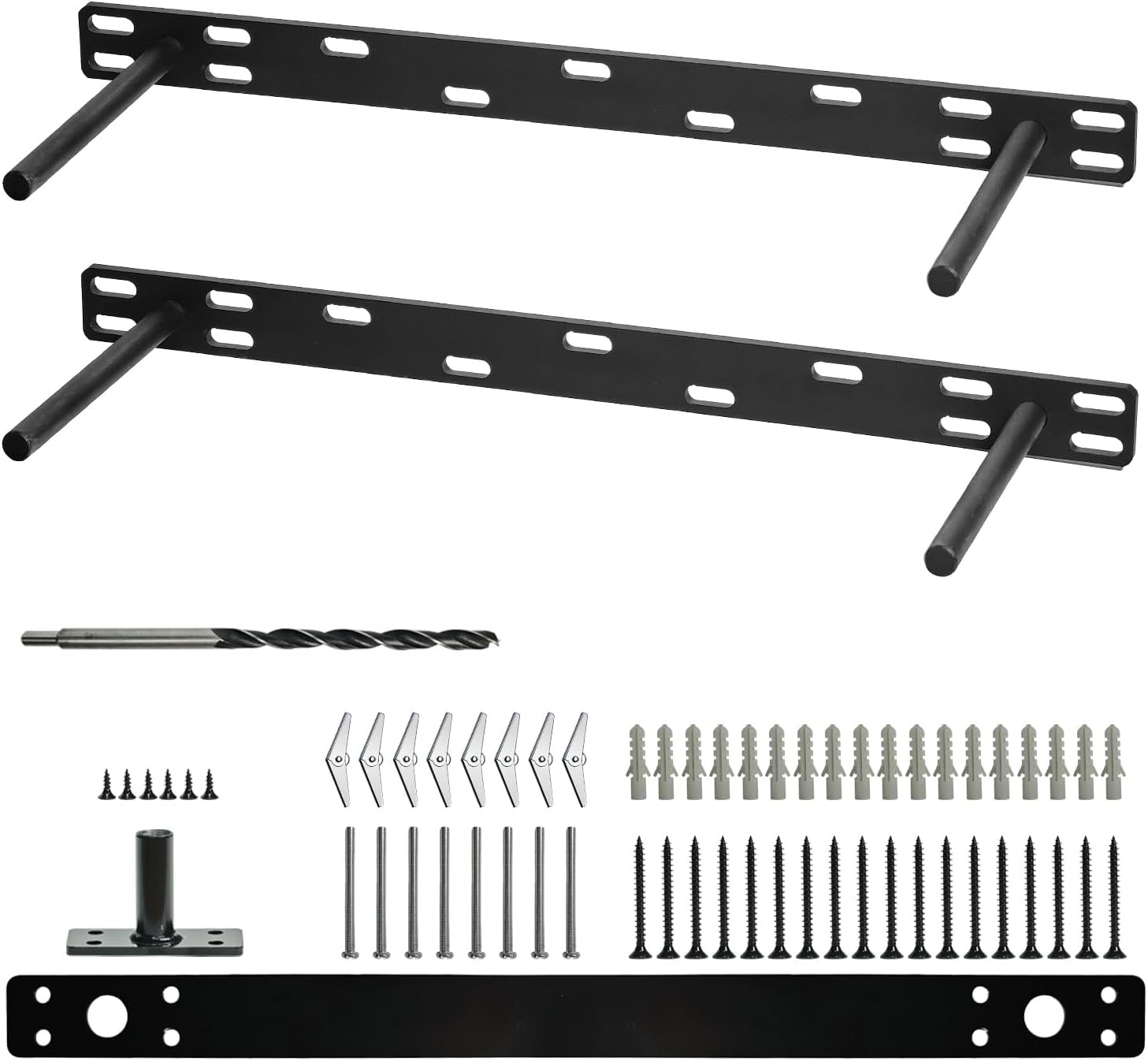 Heavy Duty Hidden Shelf Brackets 2 Pack, 17″ Supports 150+ Lbs, Install Kit Incl