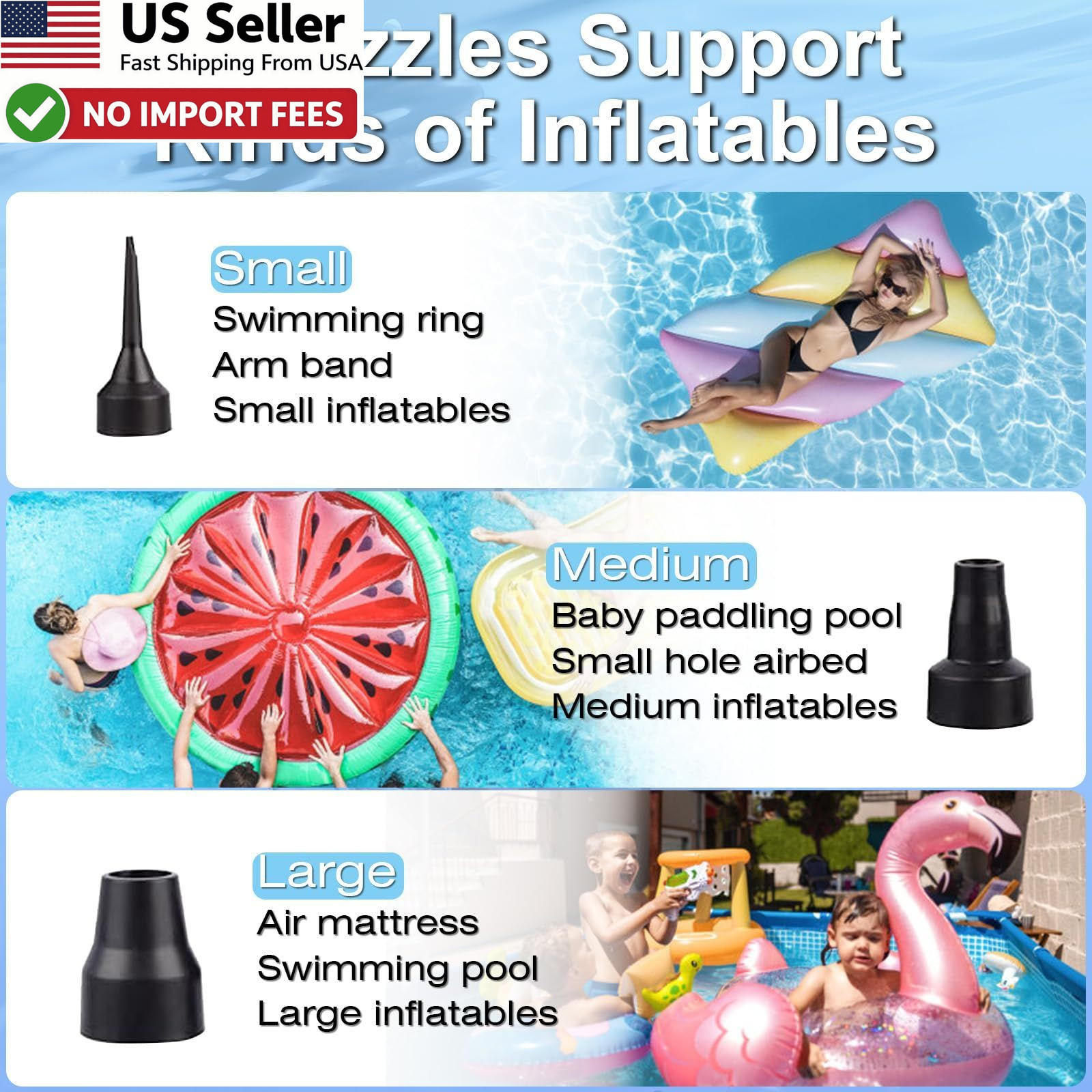 Battery Powered Electric Air Pump Wireless Quick-Fill Inflator Deflator FROM USA