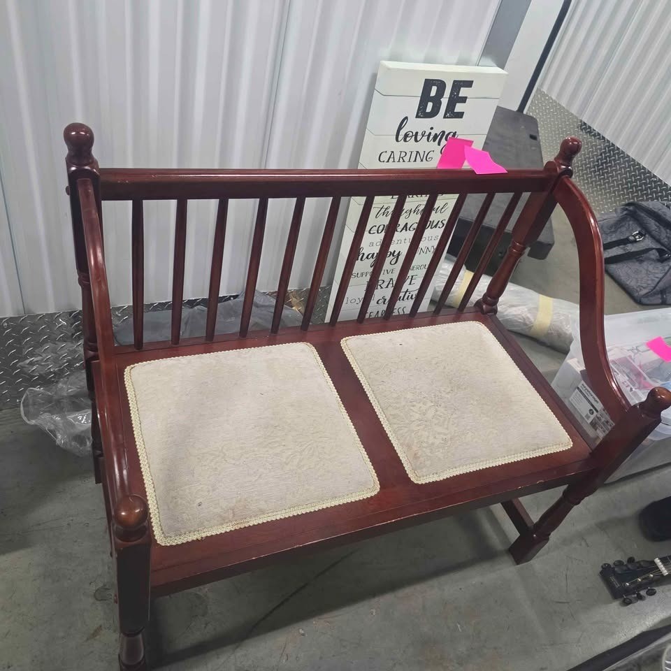 Double Seat Spindle Back Settee Bench Chair Dark Wood