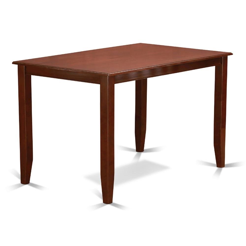 Counter Height Rectangular Table, Mahogany Finish, Sturdy Solid Wood, 30×48