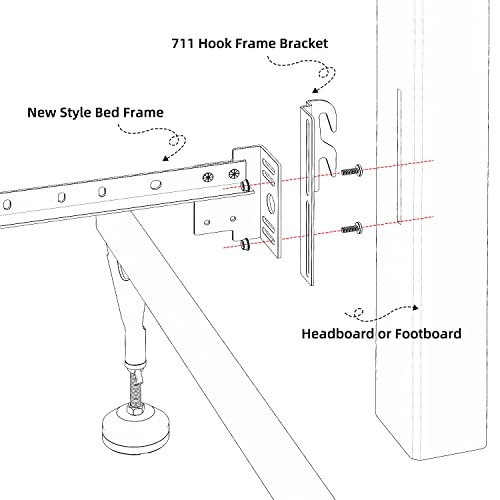 4Pcs #711 Bolt-On to Hook-On Bed Frame Conversion 4Pcs -Bed Frame Hooks
