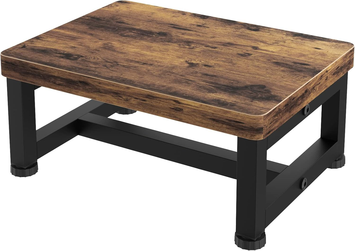 Wooden Step Stool for Adults & Kids Non-Slip Heavy Duty 500LBS Rustic Brown