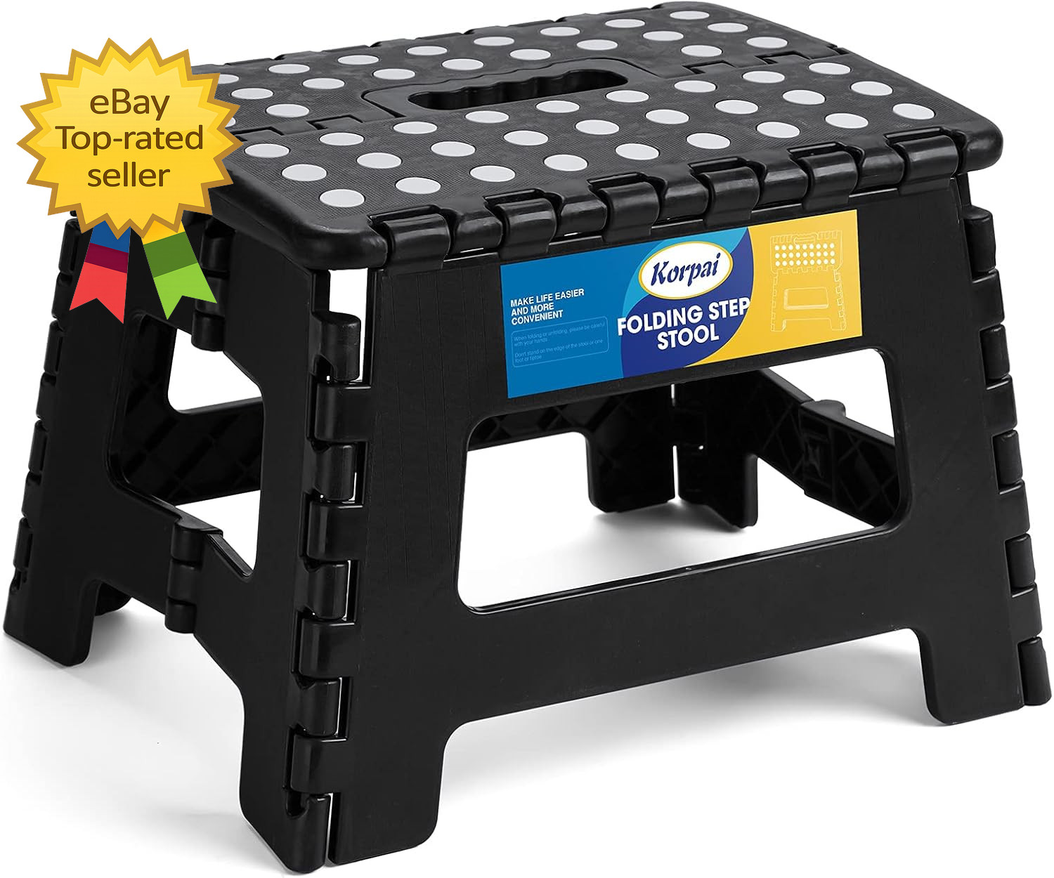 9″ Folding Step Stool for Adults Kids Non Slip Folding Stools with Portable