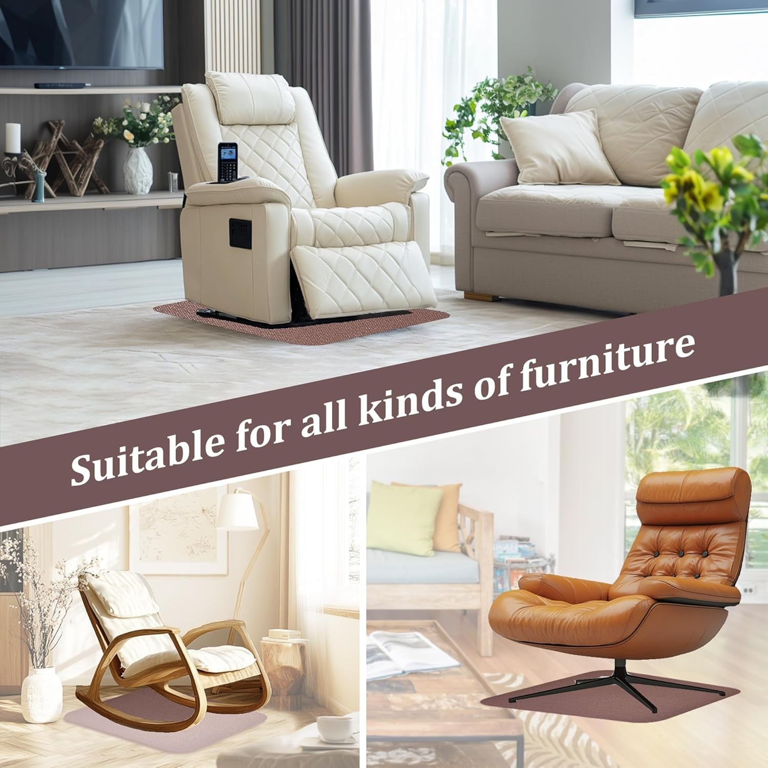Recliner Pads for Hardwood Floors, Under Recliner Mat Floor Protectors Furnit…