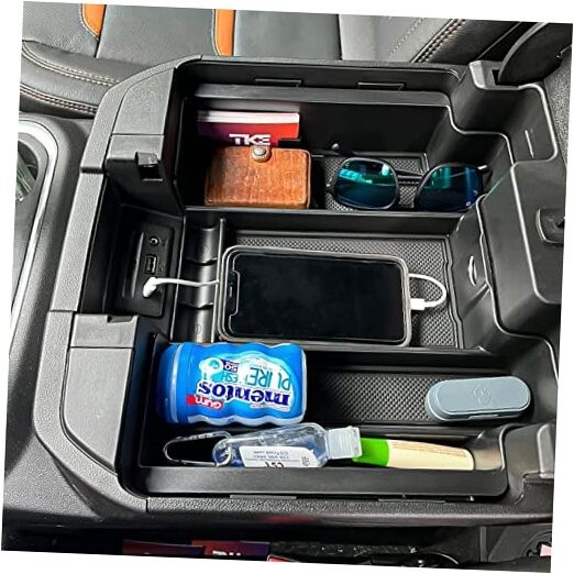 Center Console Organizer Compatible with 2020-2023 Silverado/Sierra black