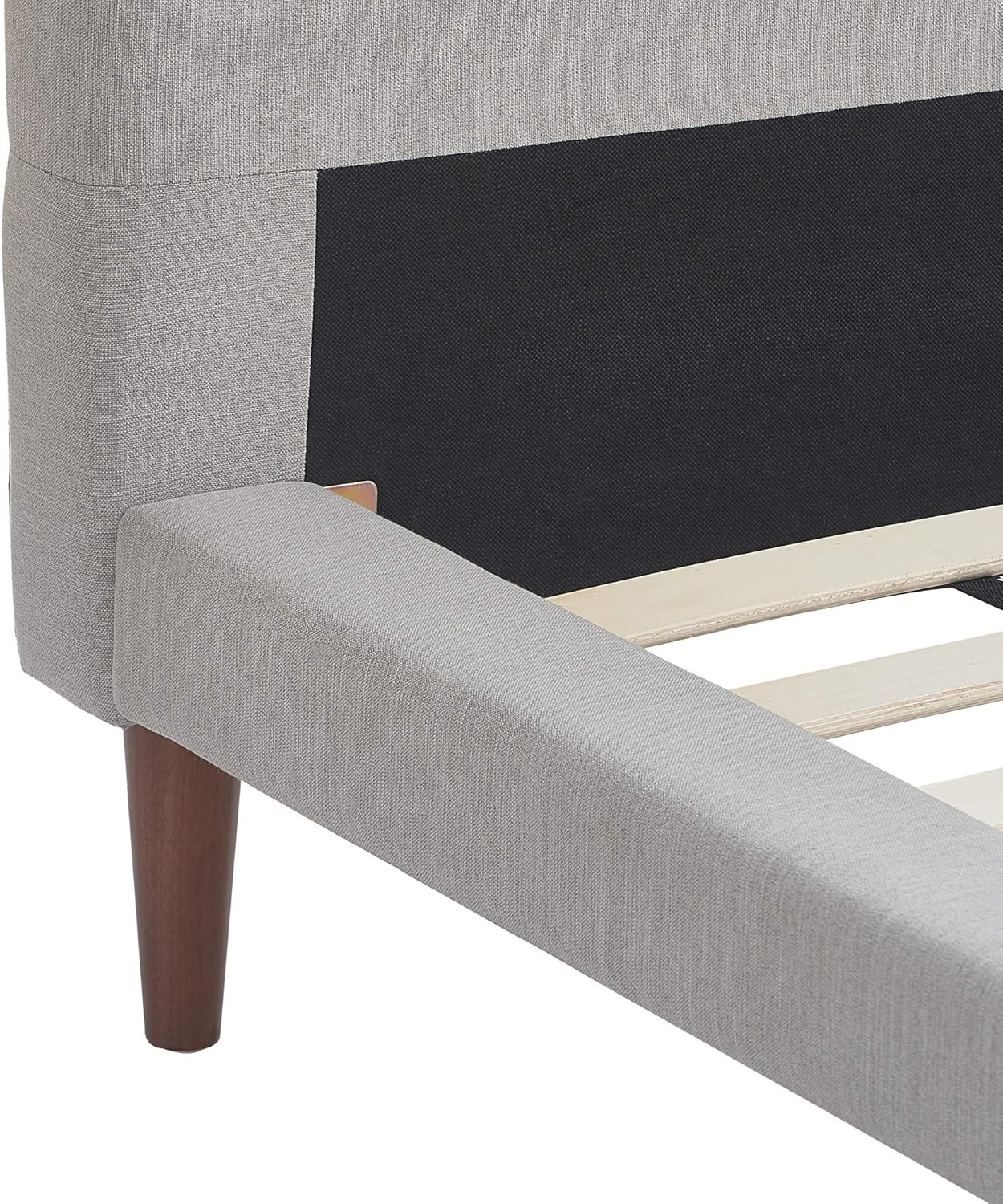 Sierra Upholstered Platform Bed, Low-Profile, Tufted Headboard, Queen, Gray