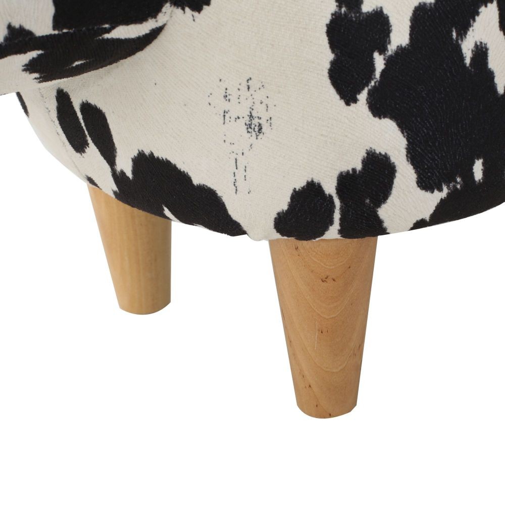 Animal Ottoman/Footstool, Black and White Cow-Shaped Ottoman, Modern Ottoman