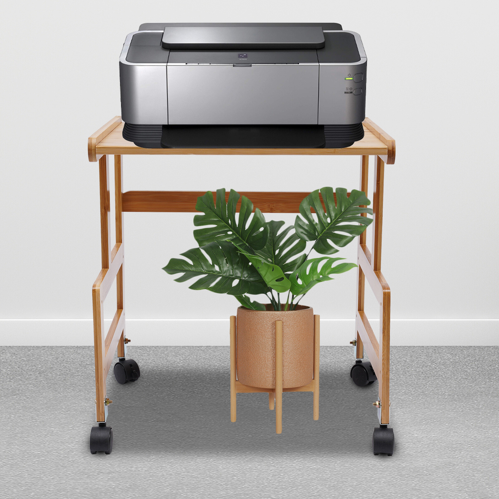 Mobile Printer Stand Home Office 1/2/3 Tier Printer Cart Storage Shelf w/ Wheels