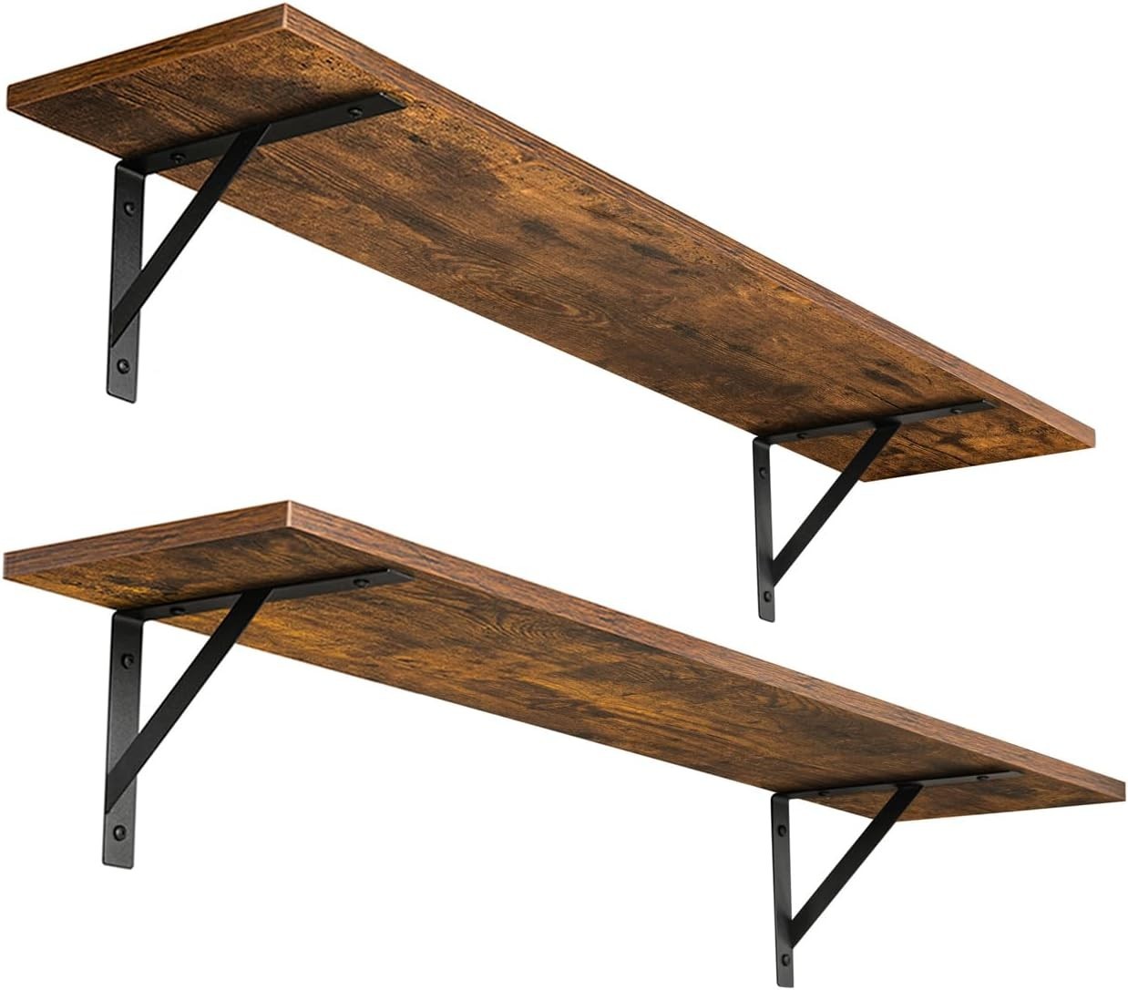 Long Wall Shelves, 31.5 Inch Wall Mounted Shelves Set of 2, Easy-to-Install, …