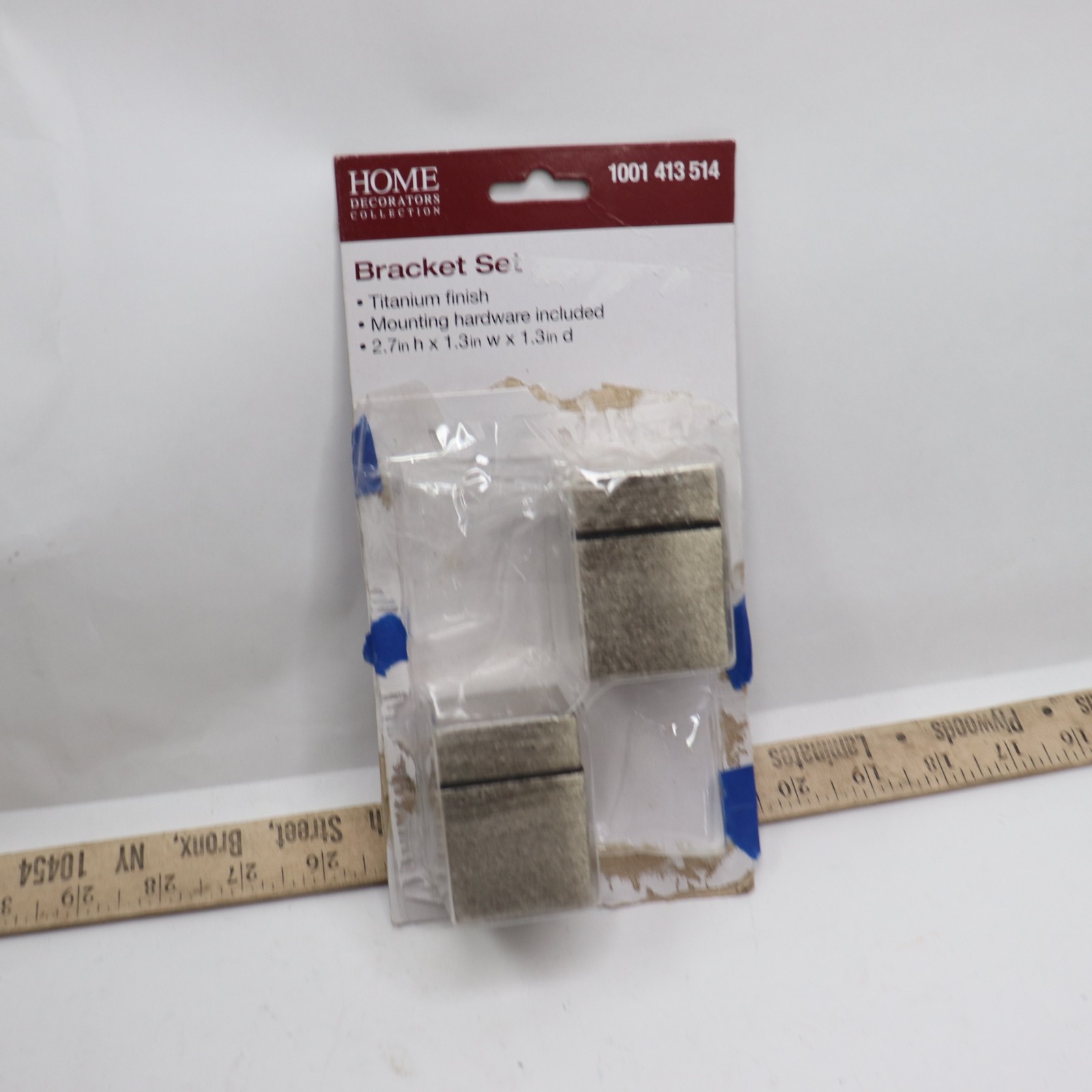 Home Decorators Titanium Cube Decorative Shelf Bracket Steel Silver 1001413514