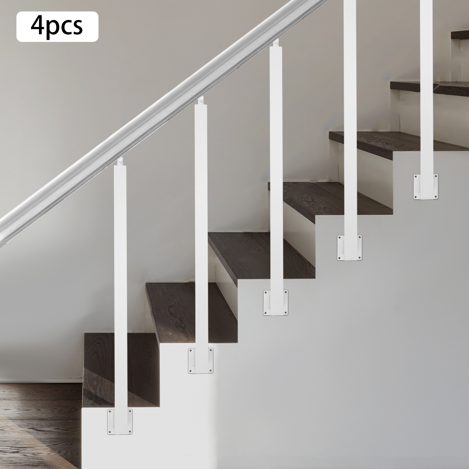 Square Stair Baluster Posts Metal Stair Post Decorative Railing For Stairs White