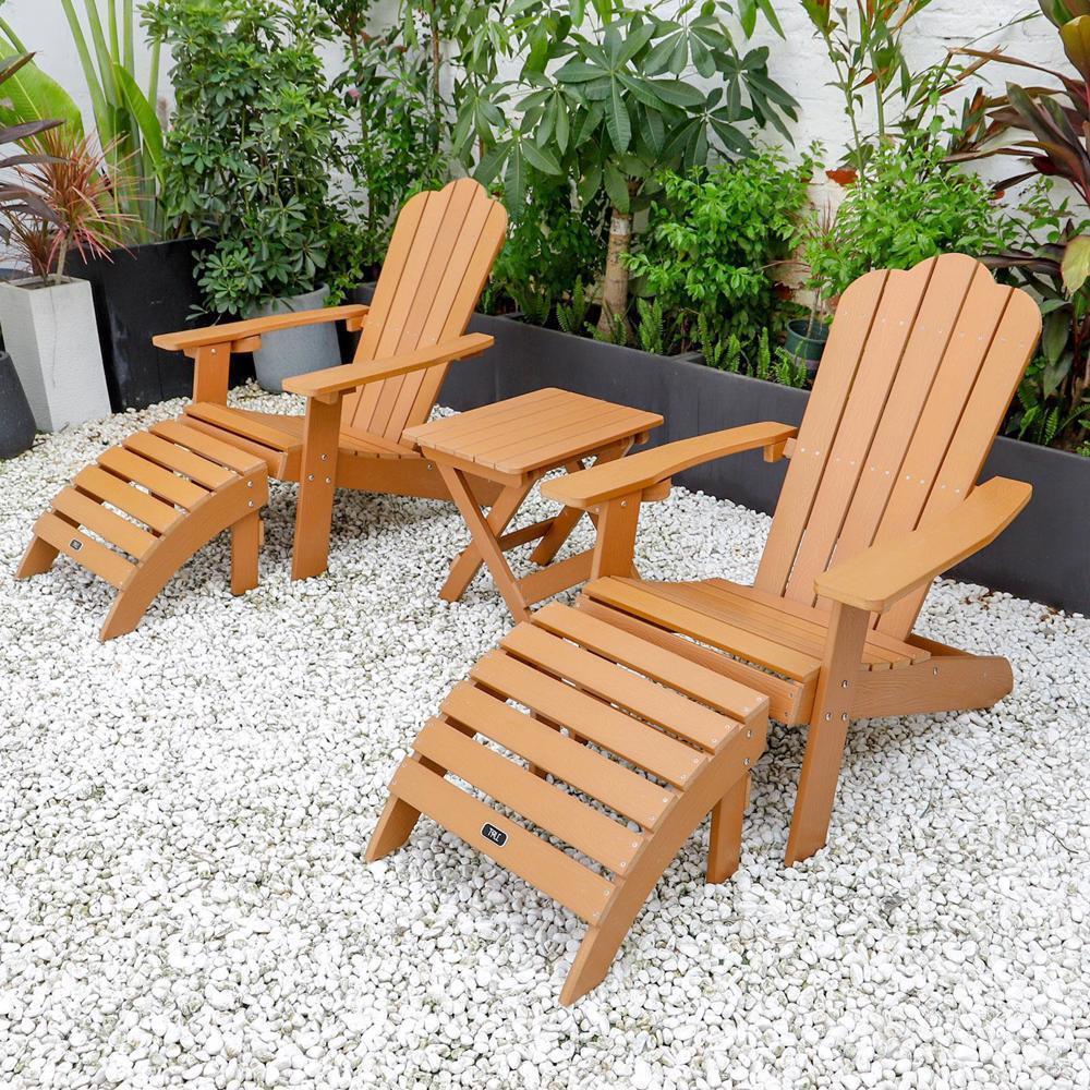 Poolside Adirondack Ottoman Footstool All-Weather and Fade-Resistant Plastic US