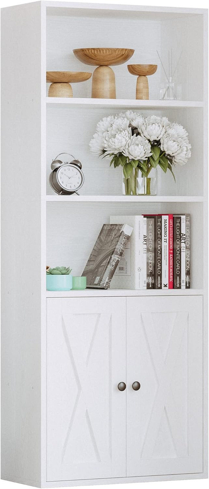 Industrial Bookshelves and Bookcases with Doors 11.8 in Depth Floor Standing 5 S