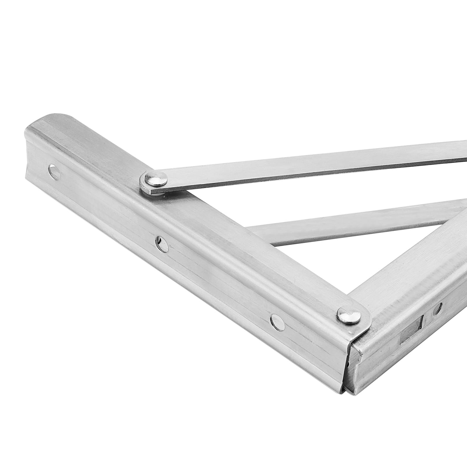 6 PCS 12 Inch Stainless Steel Folding Shelf Brackets Hinges 30×16.5 cm
