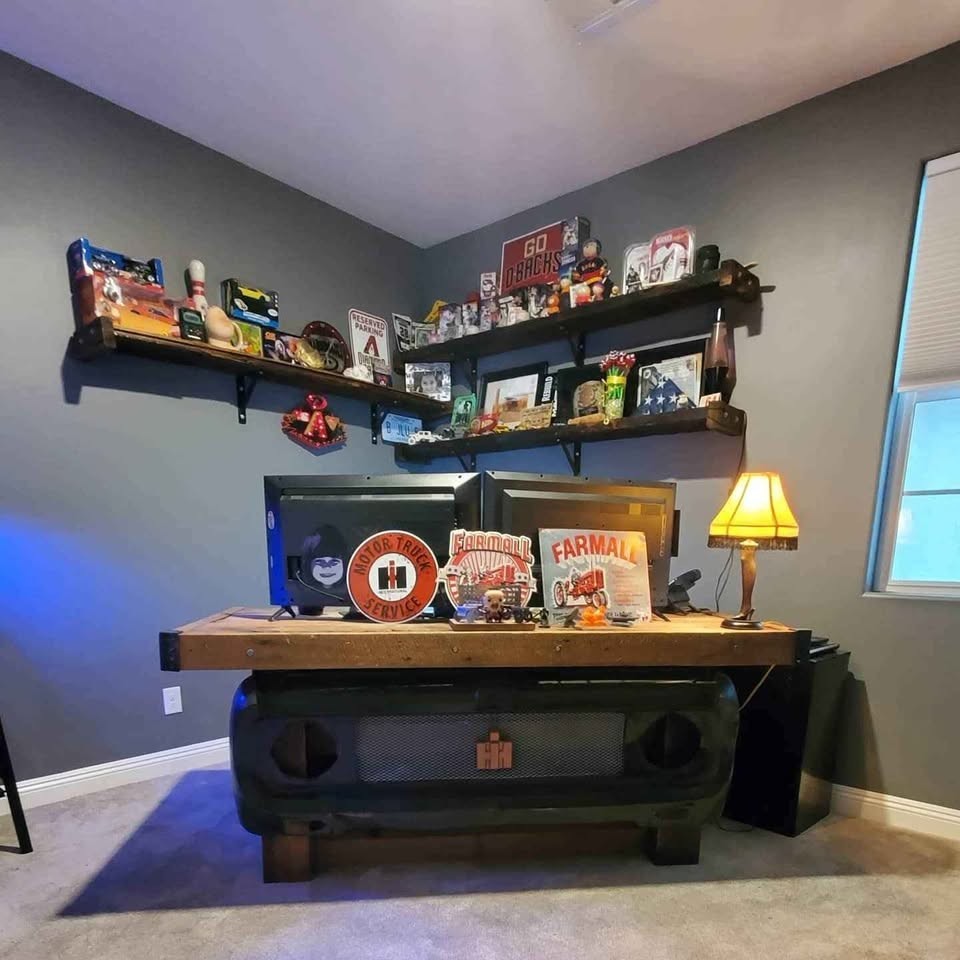 Scout Grille Desk – 75 x 37″ Top – 150 Year Old Barn Wood