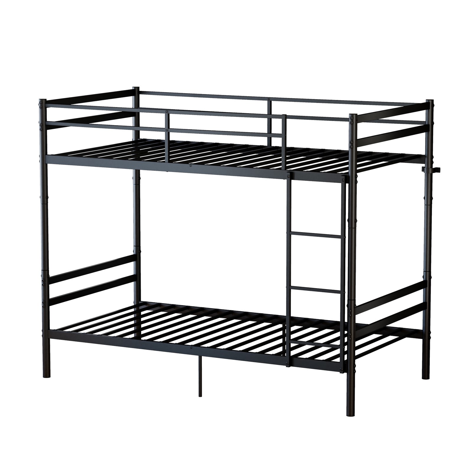 Metal Bunk Bed Twin Over Twin – Heavy Duty Industrial Bed w/ Safety Guard Rails