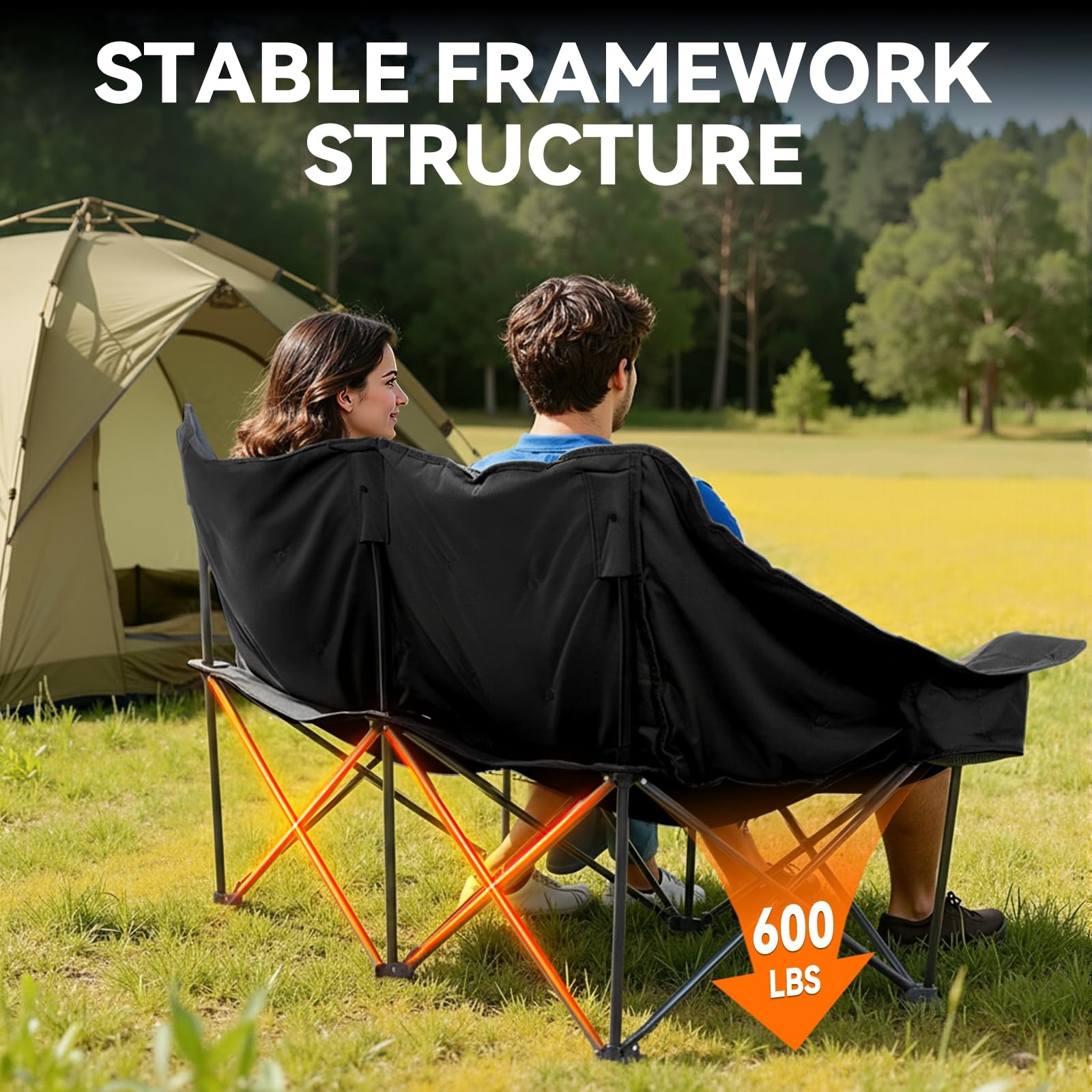 Huskfirm Double 60 inches (W) x 25.5 (L) x 35.5 (H), Black
