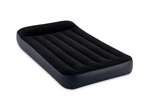 Intex Dura Beam Standard Pillow Top Airbed Air Mattress Built in Pump Twin Navy