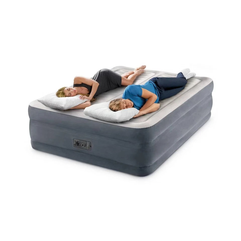 Intex 22″ Queen Zone Control Dura Beam Deluxe Durable Air Mattress Built-in pump