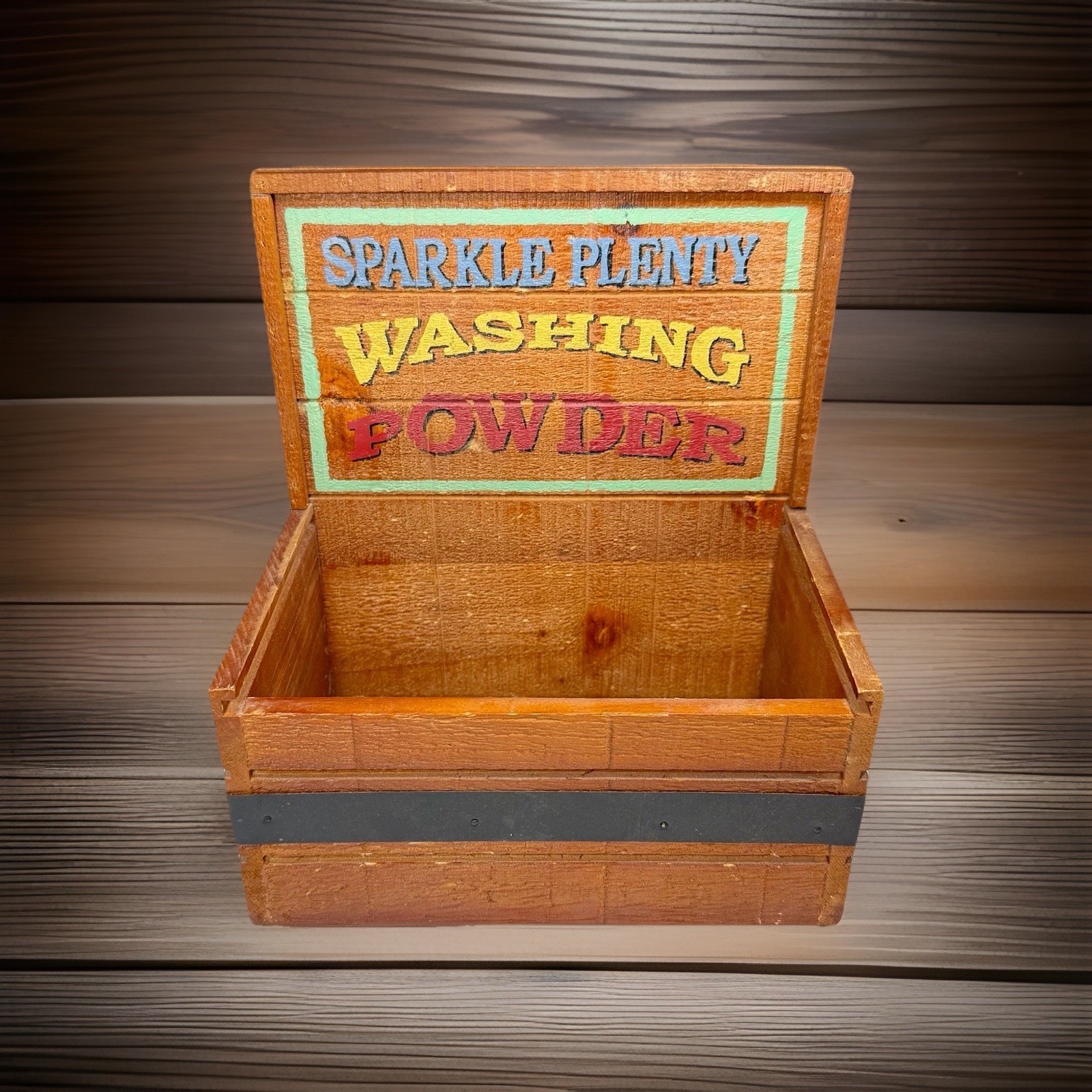Wall Mountable Wooden Decorative Box Shelf Vtg Sparkle Plenty Washing Powder