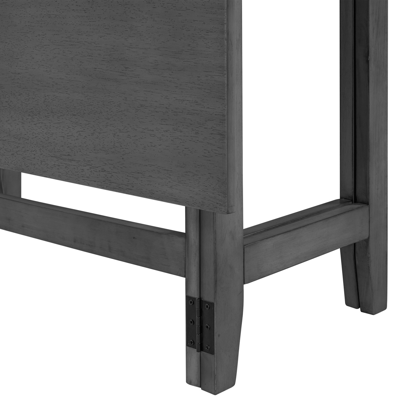 Gray Farmhouse Drop Leaf Extendable Dining Table for 4 (18-36″x47″x30″)