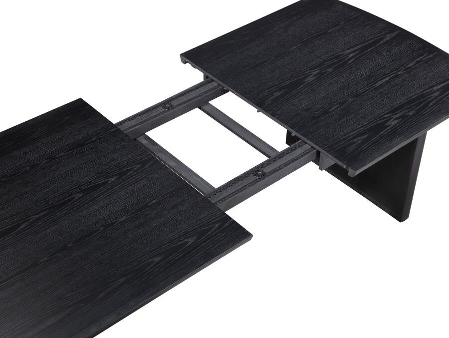 7 PC DISTRESSED BLACK DINING TABLE & 5 WHITE CHAIRS DINING ROOM FURNITURE SET