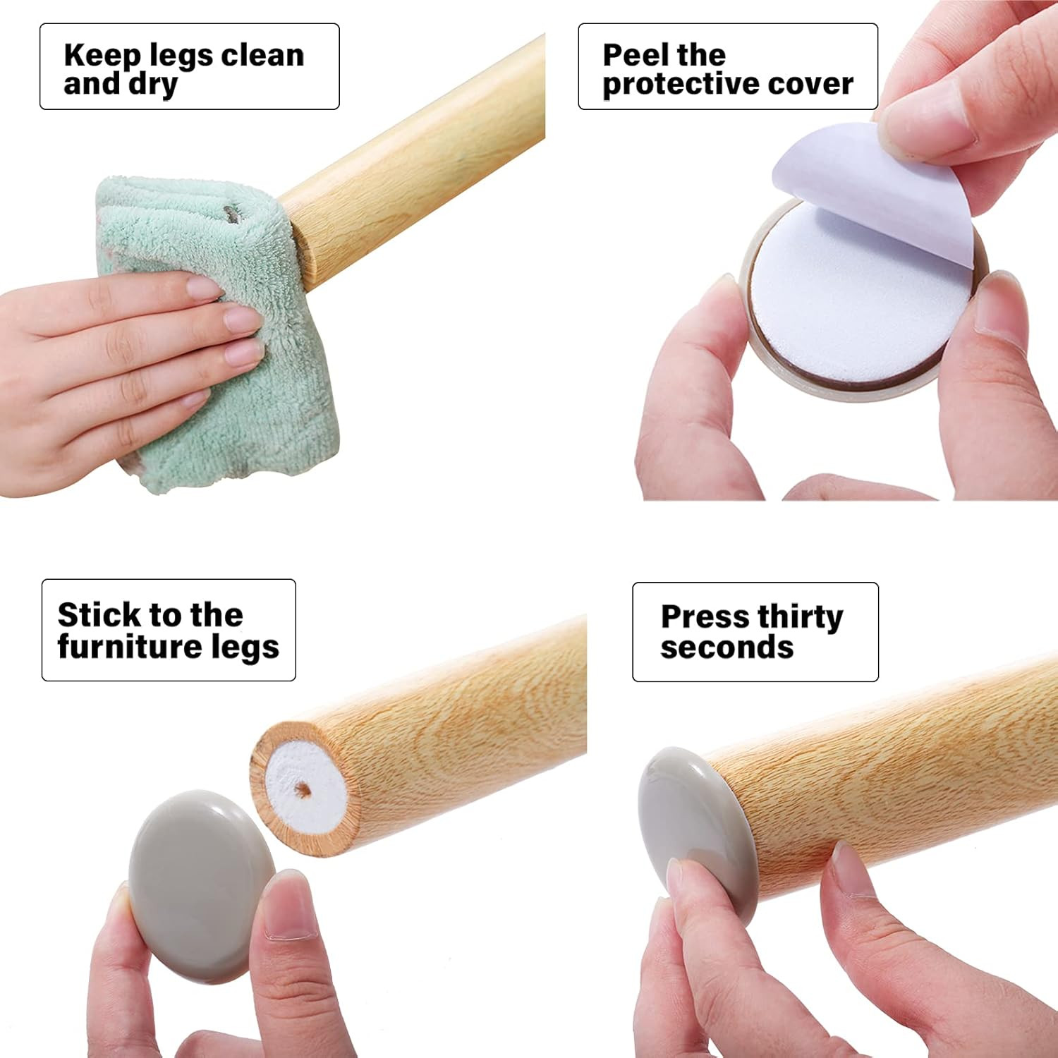 Self-Stick Furniture Sliders, 36Pcs 1-3/4″ for Carpet – Adhesive Sliders for Qu