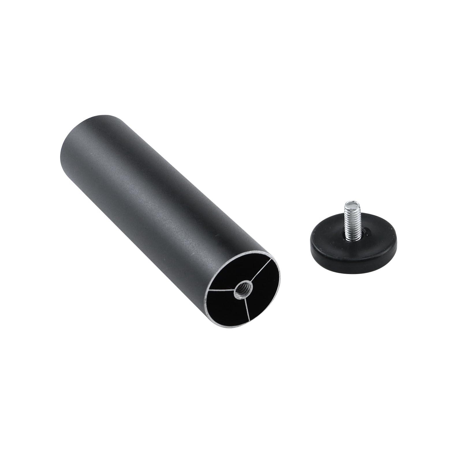 4 PCS 6 Inch Frosted Aluminum Alloy Adjustable Furniture Support Legs Black