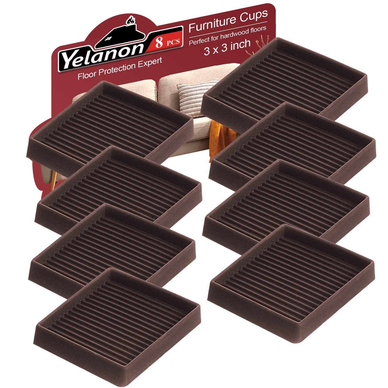 Non Slip Furniture Pads for Hardwood Floors -8 Pcs 3” Furniture Coasters Cups…