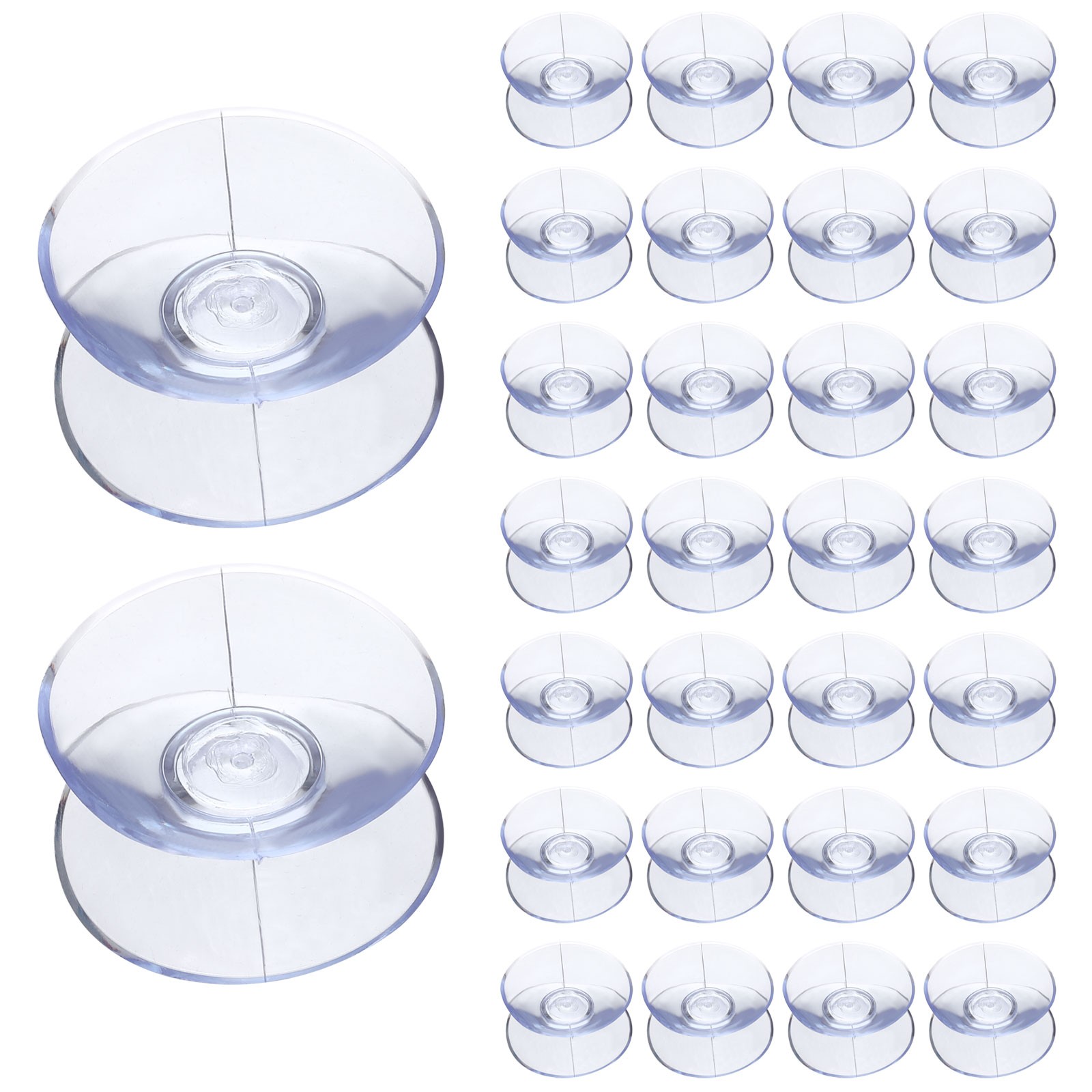 50 Pcs 1.2 Inch Double Sided Suction Cups Glass Table Spacers Sucker Pads