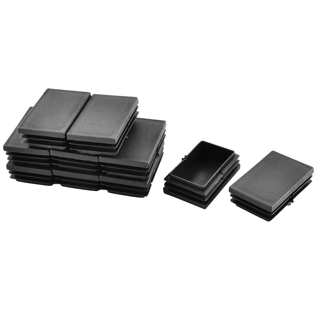 Plastic Rectangle Tube Inserts End Blanking Cap Black 40mm x 60mm 10 Pieces