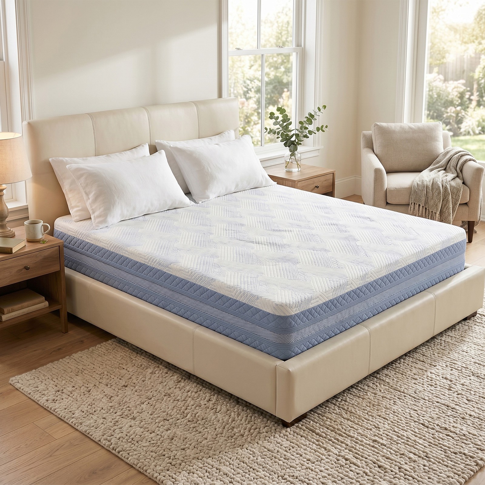 King Size Mattress 12 Inch High Density Soft Support Memory Foam Mattress Safety