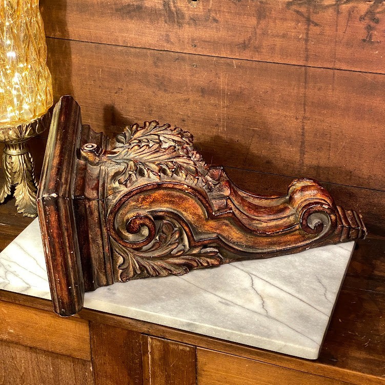 Wall Sconce Ornate Display Shelf Corbel 16.5″ Classic Vintage Wood Style Resin