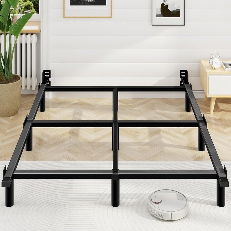 Heavy Duty Metal Bed Frame Adjustable Length Squeak Resistant Easy Assembly King