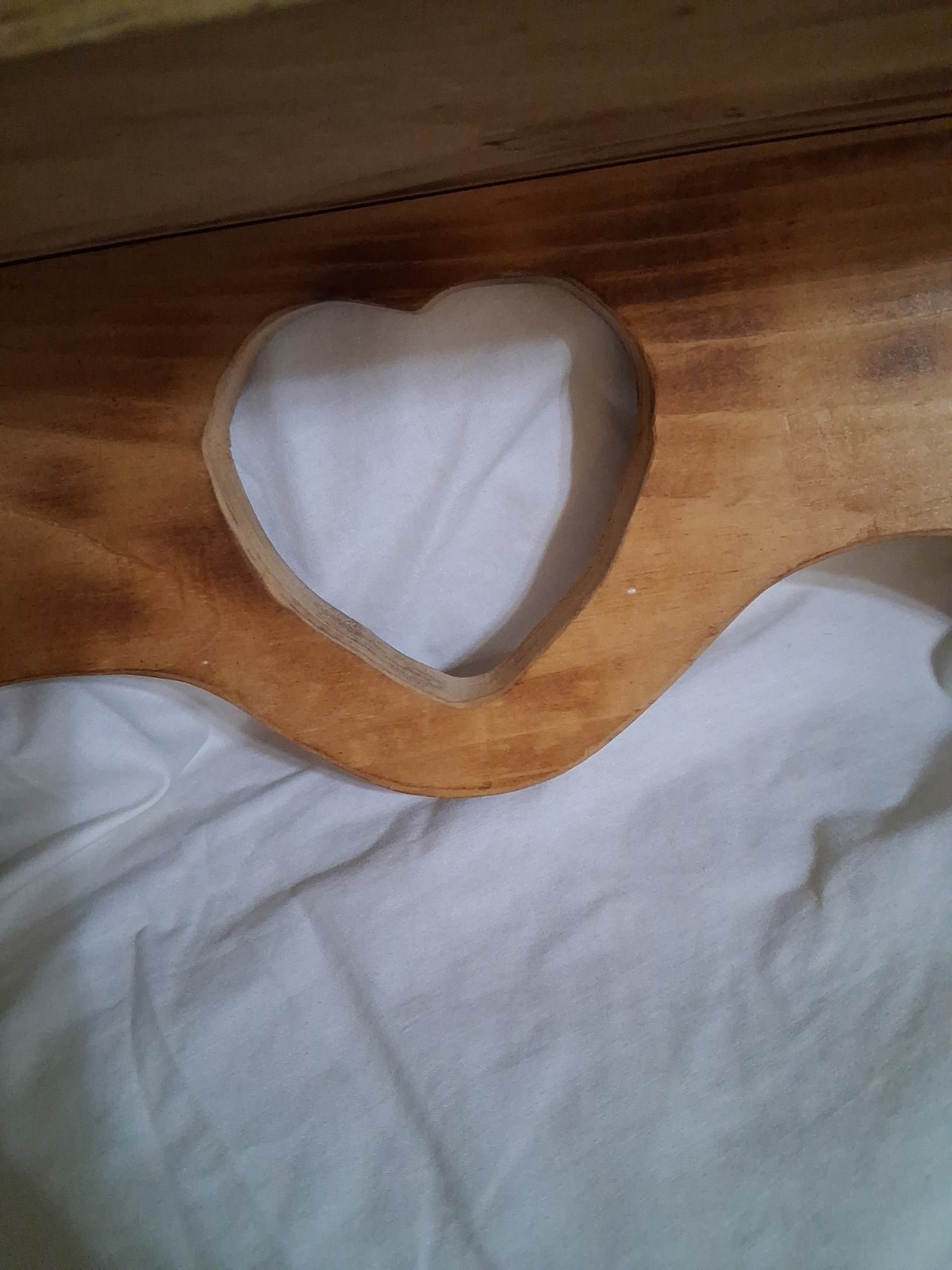 Cottage Core Wooden Wall Shelf Brown Rectangle Heart Cutout Wall Mount 23”x8 1/2