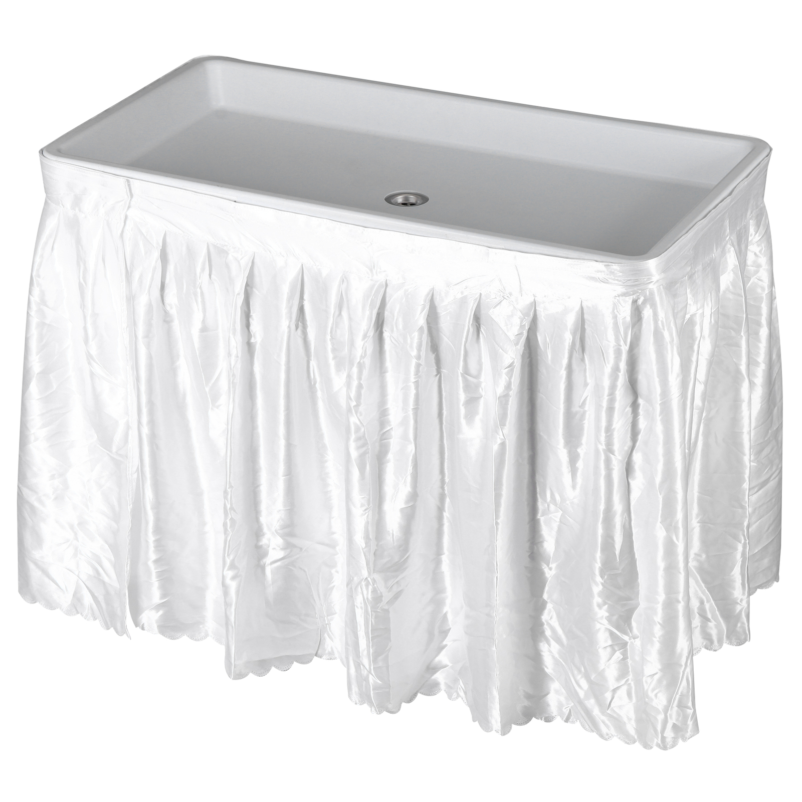 40.5” Folding Ice Cooler Table with Detachable White Skirt Party Table Outdoor