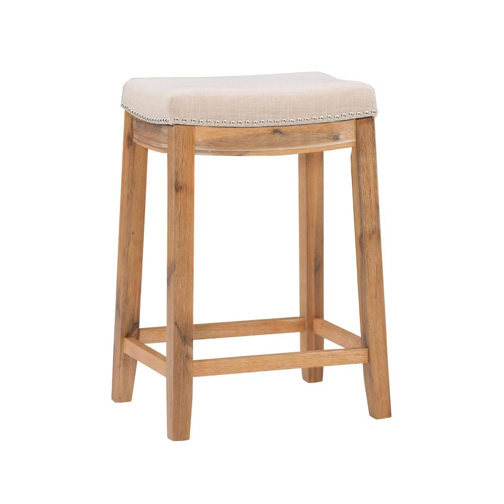 Claridge Backless Saddle Counter Height Barstool Stripe – Linon